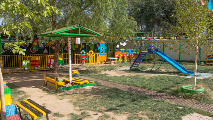Детская площадка центра развития. Детский сад в Каскелене.